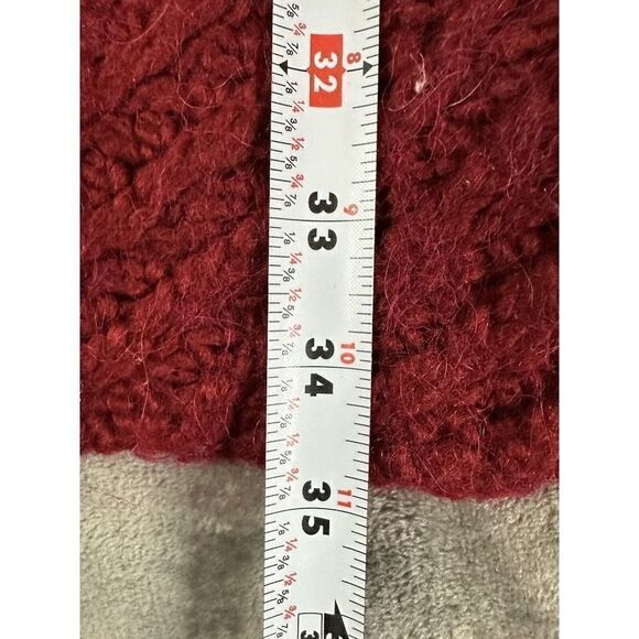 Free People Knit Long Draped Cardigan Sweater Red Wool Alpaca Large - Picture 9 of 12